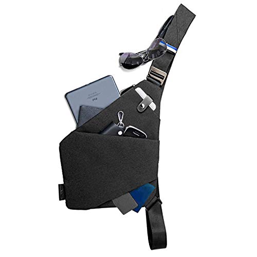 NIID-FINO NEO Sling Shoulder Crossbody Chest Bag Slim Backpack Multipurpose Daypack (Meteorite black, Left Hand)