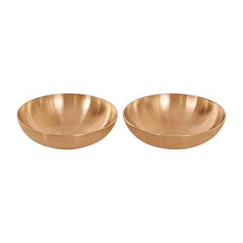 De Kulture Ayurveda Pure KANSA Bronze Dessert Ice Cream Nut Bowl Set of 2 for Health Benefits