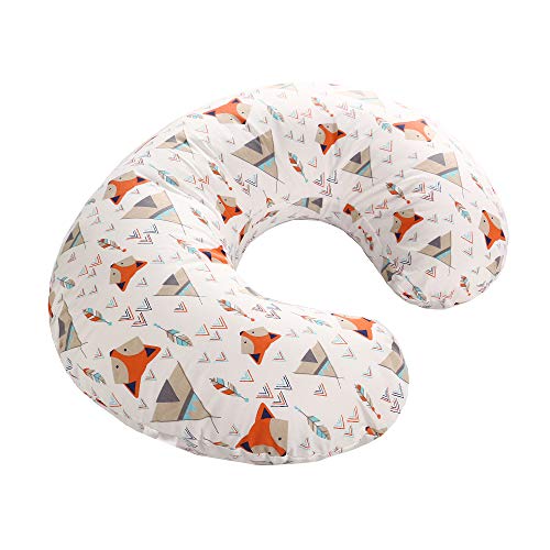 Fodera per cuscino infermieristica per neonati, fodera per cuscino in morbido cotone, copertura per cuscino rimovibile in gravidanza(Fox arancione)