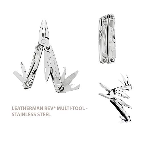 Leatherman Multi-Tools Large REV Utensile multiuso, richiudibile, 13 attrezzi in uno, in confezione Box