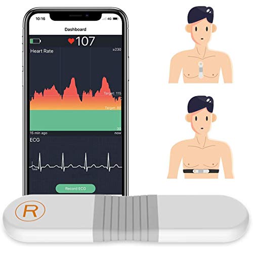 ViATOM Sensore di Frequenza Cardiaca, Cardiofrequenzimetro Cintura Toracica, Bluetooth ANT+, Monitor ECG con Cuscinetti per l'Esercizio Fisico, Indossabile senza Fili, con Allarme a Vibrazione