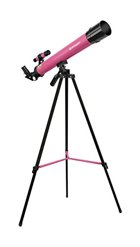 Bresser 8855600 W9h000 Junior – Telescopio 50x-100x, Colore Rosa