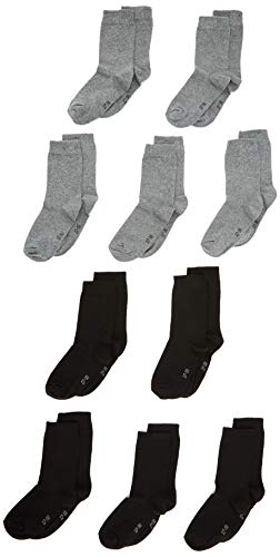 MyWay Kids Socks Basic 10er Calze, Multicolore (Grey/Black 984), 35-38 (Taglia Produttore: 35/38), Pacco da 10