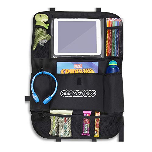 CheekyBoo - Grande organizer per sedile posteriore per bambini, con supporto per touch screen da 10,1