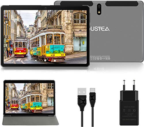 Tablet 10 Pollici Android 10.0 Tablets Ultra-Portatile - 64GB Espandibile | RAM 4GB(Certificazione GOOGLE GMS) JUSYEA - 8000mAh Batteria - WIFI —Custodia di Alta Qualità - Grigio