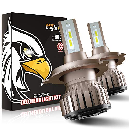 EASY EAGLE H4 LED 10800LM Lampadine per Fari Anteriori di Auto e Moto, 12V, 6000K