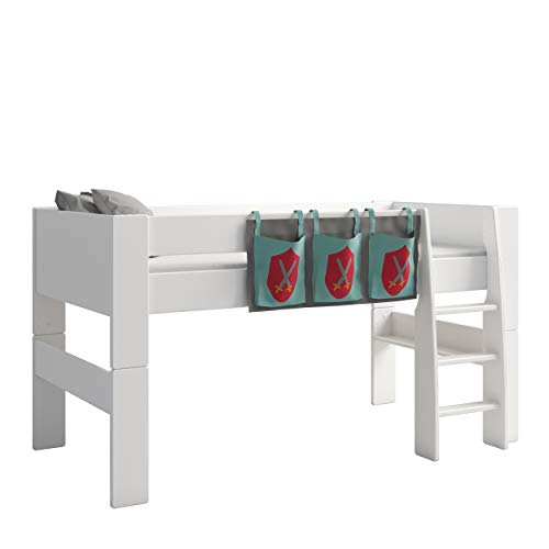 Steens for Kids - Organizer per Sbarra del Letto, Adatto a Letto a soppalco, Motivo: Cavaliere, Colore: Grigio Knight Side Hanger, Grey