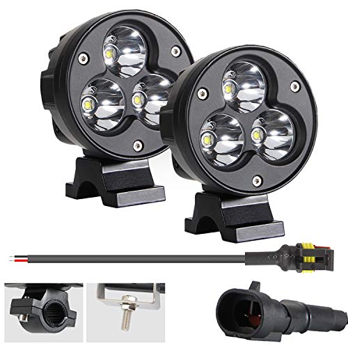 Kairiyard Kit 60W 6000K 6000lm LED High Beam 3 CREE Luce Aggiuntiva Moto Rotonda EVO Fari Strada Spot Antiusura Punto Luminoso Alta Luminosità CNC IP68 Lampioni Illuminazione Particolarmente Intensa