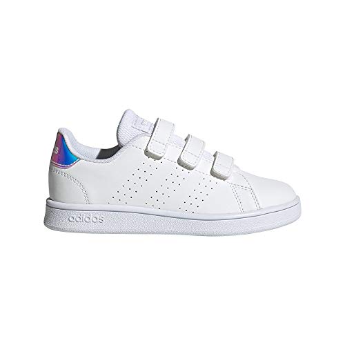 adidas Advantage C, Scarpe da Tennis Unisex-Bambini, Ftwr White/Silver Met./Ftwr White, 30 EU