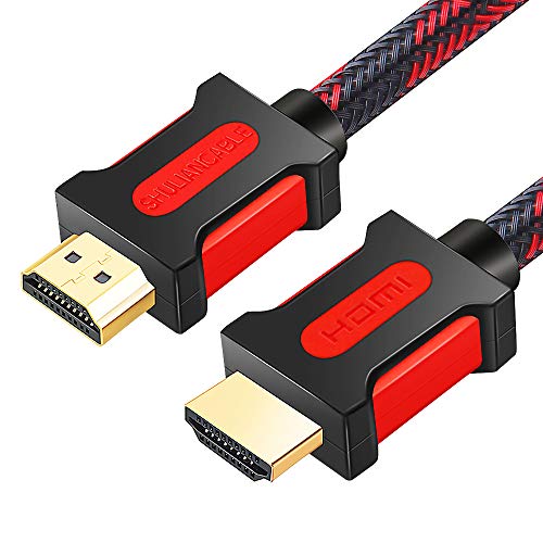 Shuliancable Cavo HDMI, Cavo HDMI Alta Velocità con Ethernet,Supporta HD1080p 3D HDR ARC CEC, Cavetto HDMI Compatibile Nintendo Switch, PS3, Xbox, TV Box, TV, Proiettore (2M Red Black)