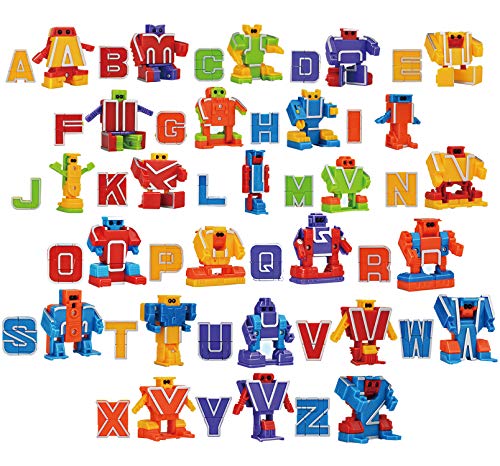 JOYIN 26 Letrabots Alfabeto Lettera Robot Giocattolo per Bambini Letra Bots Educativo Festa di Compleanno Giocattolo per l'Educazione Pre-Scolastica
