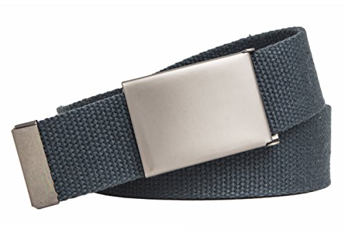 shenky - Cintura in tessuto - 4 cm x 160 cm - XXL - da accorciare - grigio, fibbia grossa - 160 cm