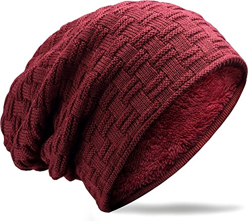 MUCO Cappello Beanie cap Slouch Skull Beanie Cappelli Lavorati a Maglia Uomo Donna Inverno Fodera in Pile Unisex Sciare all'aperto