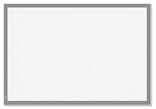 SIGEL HO260 Sottomano da scrivania, carta a quadretti, 59.5 x 41 cm, grigio, 30 fogli