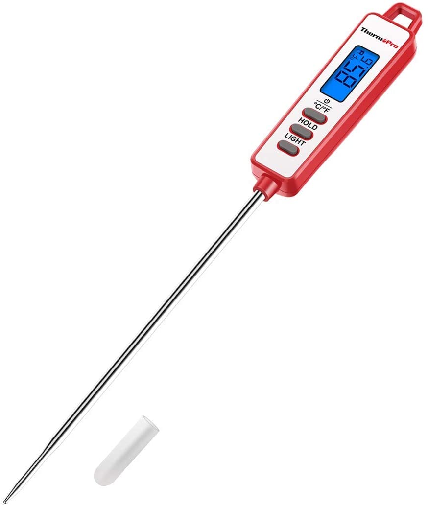 ThermoPro TP01B Termometro da Cucina Lettura Istantanea con Sonda Lunga Termometro Carne Digitale per Cottura Alimenti Latte Dolci Olio Liquidi Cibo Barbecue