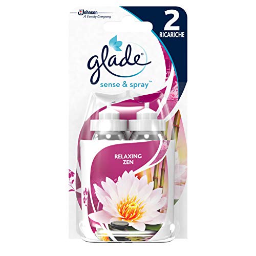 Glade Sense & Spray Doppia Ricarica, Deodorante per Ambienti con Sensore di Movimento, Fragranza Relaxing Zen, Confezione da 2 Ricariche, 18 ml