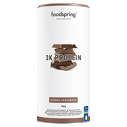 foodspring Proteine 3K, Cioccolato, 750g, Mix proteico per il massimo valore biologico