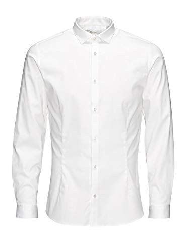 JACK & JONES PREMIUM Super Slim Fit Camicia formale Jjprparma Shirt L/s Noos Uomo, Bianco (White), S