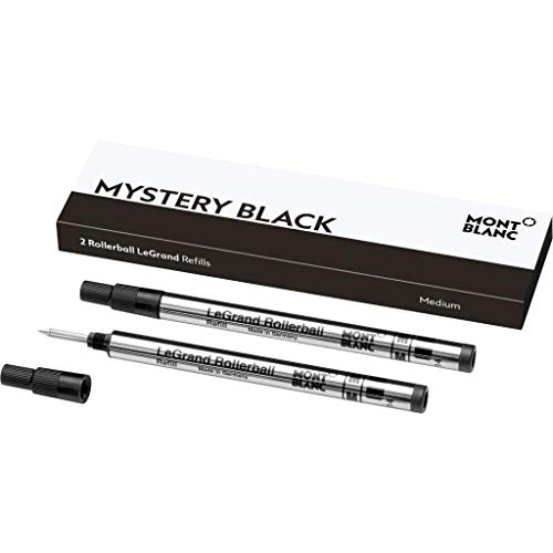 Montblanc 105164 - Refill (M) per penne roller LeGrand, Mystery Black (nero) – Ricariche di alta qualitá, punta media, 1 x 2 Refill
