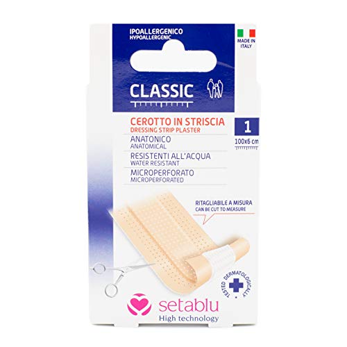 Cerotto in striscia anatomico resistente all'acqua microperforato 100 x 6 cm - Waterproof Plasters