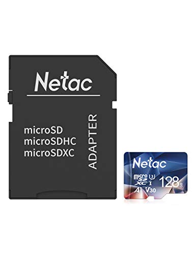Netac 128G Scheda Micro SD con Adattatore SD, Scheda di Memoria A1, U3, C10, V30, 4K, 667X, UHS-I velocità Fino a 100/30 MB/Sec(R/W) Micro SD Card per Telefono, Videocamera, Switch, Gopro, Tablet