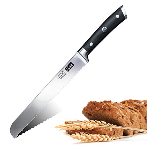 SHAN ZU Coltello Per Affettare Torta Pane Seghettato 20cm(8 inch) Affettatrice Per Pane In Acciaio Inossidabile con Confezione Regalo - CLASSIC Series