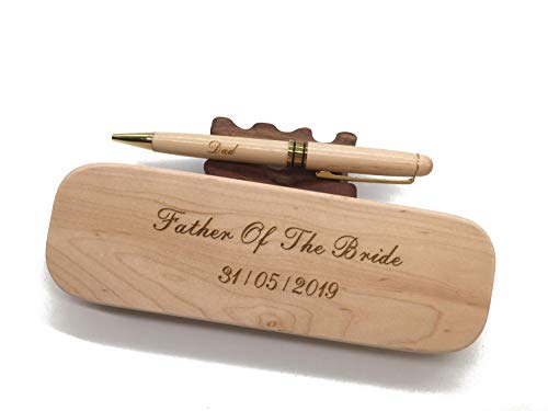 Penna a sfera con custodia in legno, personalizzabile, idea regalo aziendale con scatola acero.