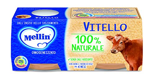 Mellin Omogeneizzato di Vitello 100% Naturale – 12 Vasetti da 80 gr