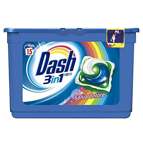 Dash PODS 3 in 1 Detersivo Lavatrice in Monodosi Salva Colore, 45 Lavaggi