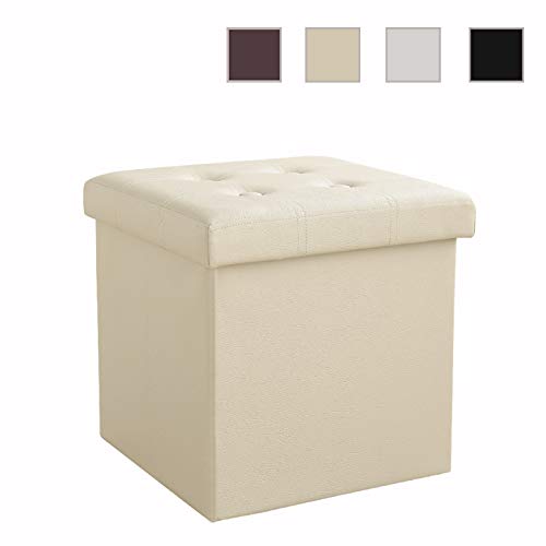 Soontrans Sgabello Contenitore Pieghevole, 38 x 38 x 38 cm (Beige)