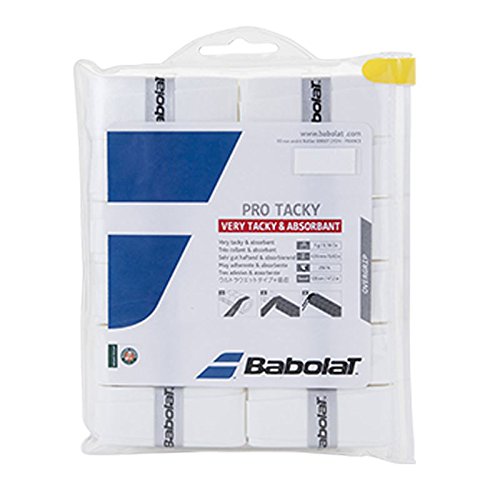 Babolat PRO Tacky Overgrip X 12, Accessorio Racchetta Unisex – Adulto, Bianco, Taglia Unica