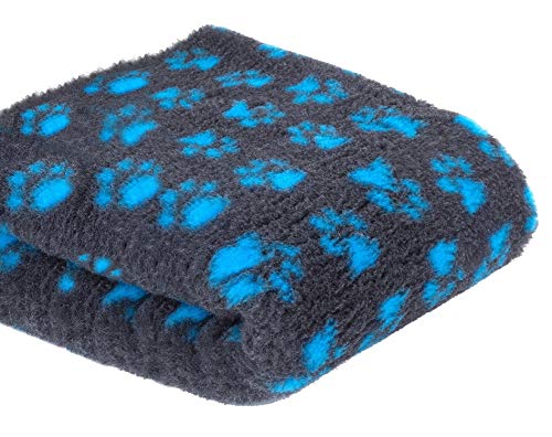 Vetbed Non Slip Profleece Originale Tappeto per Cani e Gatti Incontinenti, Anziani, Malati 100x75 Termoisolante, Filtra i Liquidi, Mantiene Il Pelo Asciutto. (Azzurro)