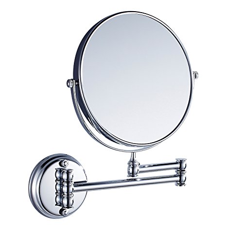 ERIDANUS Specchio Trucco da Bagno Parete Normale Specchio e Ingrandimento 3X Cosmetico da Trucco Adatto Girevole a 360° Estensibile Retroilluminato Bilaterale per Camera da Letto, Desktop, Argento