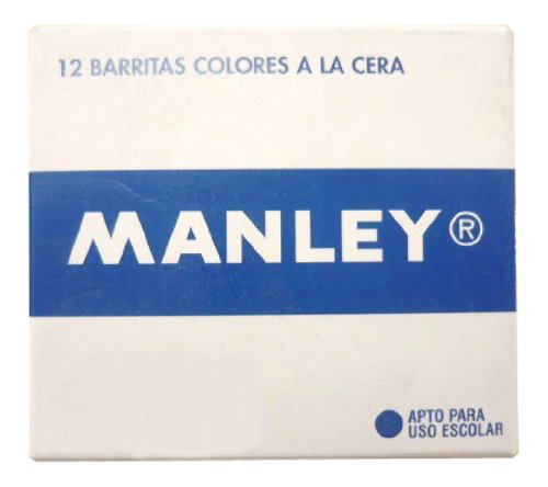Manley MNC04737 Scatola con 12 colori a cera, colore: nero