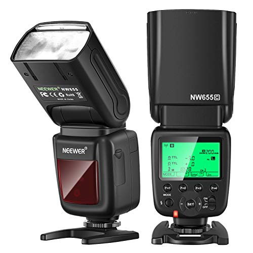 Neewer NW655-C 2,4G HSS 1/8000s TTL GN58 Wireless Master Slave Flash Speedlite Compatible con DSLR 800D/750D/700D/650D/600D/7D2/7D/6D2/6D/5D4/5D3/5D2/5DS/1D4/1D3/100D/80D/70D/60D/EOSR