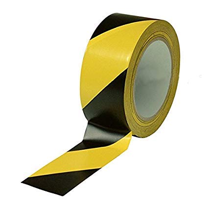 Diamond Packaging – 1 rotolo – Nastro di sicurezza pericolo/avvertimento colori nero e giallo, dimensioni 48 mm x 33 m