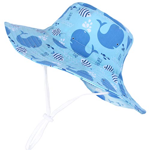 Happy Cherry - Neonati Cappello da Pescatore Bambino Bambine Estivo Bambini Bucket Hat Anti-UV Berretto con Ala Protezione Solare per Spiaggia Vacanza Viaggio Outdoor - 0-12 Mesi