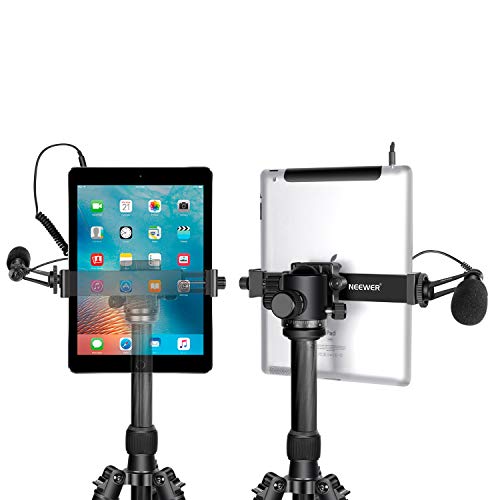 Neewer Supporto Clip da Treppiedi per iPad Tablet, 16-23,5cm Regolabile per iPad Mini iPad 2/3/4, iPad Air/Air2, iPad Pro, Microsoft Surface, Samsung Tab 7.0 Serie
