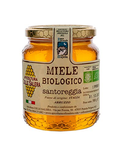 Miele biologico di Santoreggia - Italiano non Pastorizzato | Apicoltura Colle Salera (500 gr)