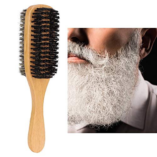 Spazzola per barba, Spazzola per barba a doppia faccia Manico in legno Spazzola modellante per rifinire i peli del viso(legna)