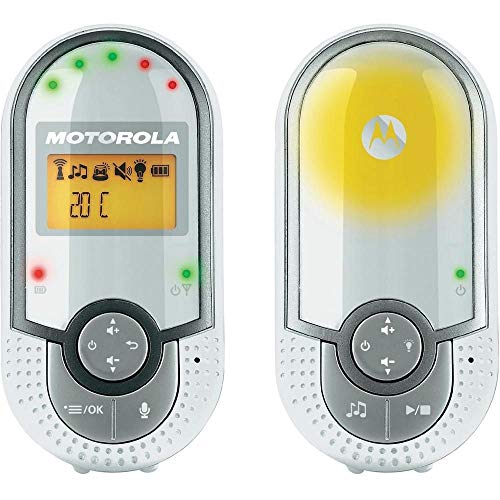 Motorola Baby MBP 16 - Baby monitor audio digitale con schermo LCD da 1.5”, modo eco e luce notturna, bianco