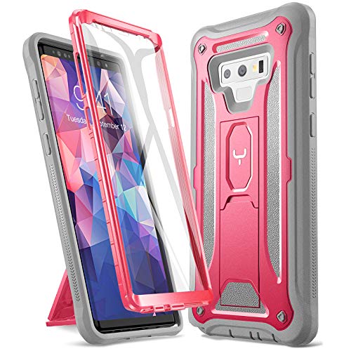 YOUMAKER Custodia a cavalletto Galaxy Note 9, Corpo Intero con Protezione per Schermo incorporata Protezione Resistente Cover Robusta Antiurto per Samsung Galaxy Note 9 (2018) 6,4 Pollici - Rosa