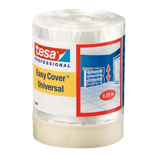 Tesa 4368 04368-00000-02 - Nastro adesivo per mascheratura con pellicola protettiva Easy Cover Premium, 33 m x 2100 mm