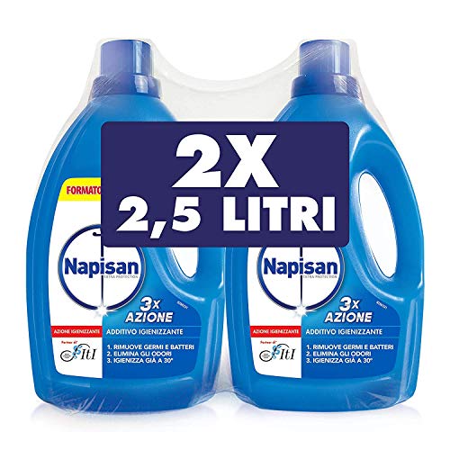 Napisan, Additivo Igienizzante Liquido per Bucato 5 litri - 2 Confezioni da 2.5 L