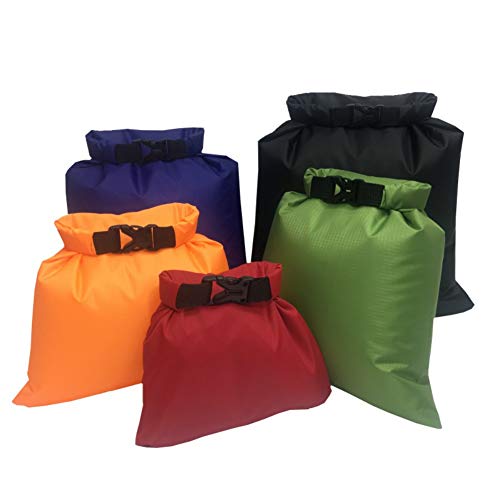 Borse Impermeabili per Imbarcazioni/, Ultraleggeri Sacchetti Impermeabile 1,5L/2,5L/3,5L/4,5L/6L Dry Bags Sacco Set per Barca, Trekking, Kayak, Canoa, Pesca, Rafting, Nuoto, Nautica (Misto-colore)