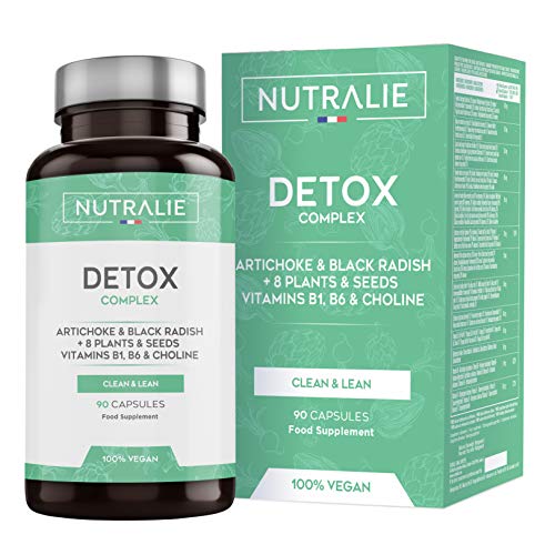 Detox Forte Fegato | Piano Detox Dimagrante e Antiossidante Vegano | Depurativo de la Tossine con Carciofo, Ravanello Nero, Vitamine e +8 Piante e Semi | 90 Capsule Vegane Nutralie