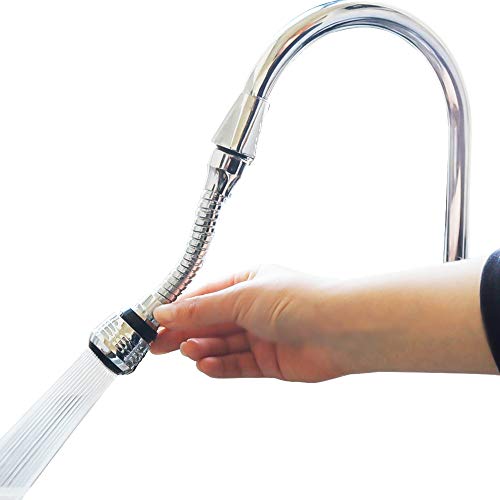 YLX Prolunga universale per rubinetto doccetta orientabile a 360 gradi, tubo flessibile da 15 cm