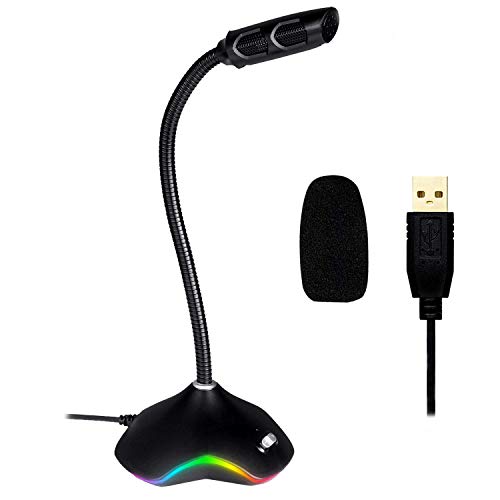 KLIM™ Rhapsody + Microfono da gaming USB con luce RGB + Novità 2020 + Suono di alta qualità + Ideale per registrazione e dettato vocale, Live, YouTube, Podcast + Compatibile con Windows, Mac, PS4