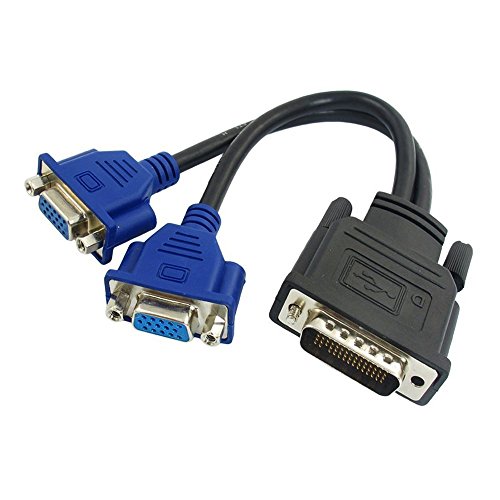 SODIAL(R) Adattatore cavo splittore DMS-59 pin a 2 doppio VGA 15 pin
