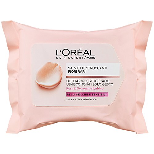 L'Oréal Paris Detergenza Fiori Rari Salviette Detergenti per la Pelle Sensibili - 100 g